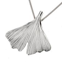 Zeeme Kette mit Anhänger "925/- Sterling Silber 45cm lang Ginko"