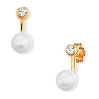 CAÏ Ohrstecker »925/-Sterling Silber vergoldet Perle Topas«