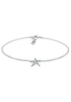 Elli Enkelbandje dames zeester met kristallen in 925 sterling zilver