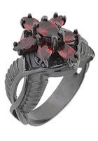 Der Herr der Ringe Fingerring »Dark Years Collection Arwens Abendstern - schwarz rot, 20002139«, Made in Germany - mit Zirkonia (synth)