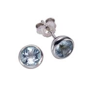 Zeeme Ohrstecker »925/- Sterling Silber Blautopas«