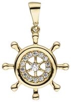 Jobo Kettenanhänger »Steuerrad«, 333 Gold mit 15 Zirkonia