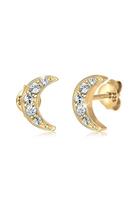 Elli Dames halvemaan astro met kristallen in 925 sterling zilver