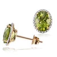 goldmaid Paar Ohrstecker 375/- Gelbgold 2 Peridot