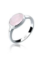 Elli Dames Rozenkwarts Solitaire Basic in 925 Sterling Zilver