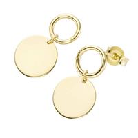 Luigi Merano Paar Ohrstecker »mit rundem Plättchen und Ring, Gold 375«