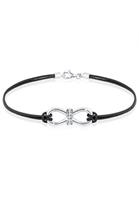 Elli Dames leren infinity met kristallen in 925 sterling zilver