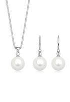 Elli Elli Sieraden Set Dames Elegante Set Oor Hanger Basis met Schelpkern Parels in 925 Sterling Zilver
