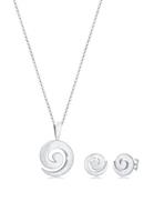 Nenalina Schmuckset »Spirale Basic Geo Halskette Ohrstecker 925 Silber«