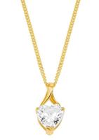 amor Ketting met hanger voor dames, goud 375, zirkonia synth. | hart