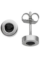 Jobo Paar Ohrstecker, rund Edelstahl mit SWAROVSKI ELEMENTS