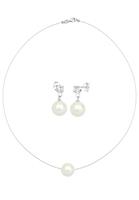 Elli Dames Schelpkern Parel met Zirkonia Kristallen in 925 Sterling Zilver