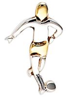 Jobo Single-Ohrstecker »Fußballspieler«, 925 Silber bicolor vergoldet