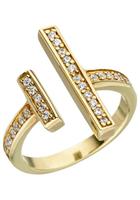 Jobo Fingerring, 925 Silber vergoldet mit Zirkonia