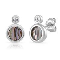 Vivance Ohrstecker »925-/ Sterling Silber rhodiniert Abalone Zirkonia«