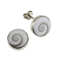 Zeeme Ohrstecker »925/- Sterling Silber Muschel weiß«