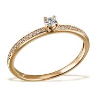 goldmaid Goldring, 585/- Gelbgold 29 Brillanten 0,18 ct. P1/H