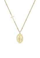 Elli Elli Halsketting Dames by @lleennyyy met Mariabeeld Hanger en Kruis in verguld 925 Sterling Zilver