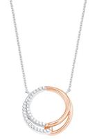 Ketting met hanger voor dames, sterling zilver 925, zirkonia (synth.) cirkel