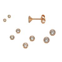 Vivance Ohrstecker »925/- Silber rotvergoldet Set 3 Paar 3,5mm«