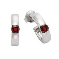 Jamelli Steckcreole »925/- Sterling Silber rhodiniert Granat«