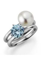 Adriana Ring-Set »R121 - 52, R121 - 54, R121 - 56, R121 - 58, R121-60« (Set, 2-tlg), mit Zirkonia und Süßwasserzuchtperle, Made in Germany