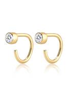 Elli Dames Creools geo met kristallen in 925 sterling zilver verguld
