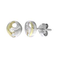 Vivance Ohrstecker »925/- Sterling Silber bicolor Zirkonia«