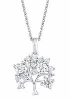 amor Ketting met hanger voor dames, 925 Sterling zilver, zirkonia synth. | Levensboom
