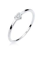 Elli DIAMONDS Dames eenzaam hart symbool met diamant (0.04 ct.) in 925 sterling zilver