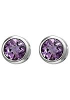 Jobo Paar Ohrstecker, 925 Silber mit Amethyst