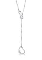 Elli DIAMONDS Dames Hart Infinity Hanger Y-Ketting Trend met Diamant (0,02 ct.) in 925 Sterling Zilver