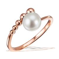 goldmaid Damenring 585/- Rotgold 1 weiße Zuchtperle 7-7,5 cm