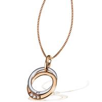 goldmaid Collier 375/- Gold Bicolor 4 Brillanten 0,04 ct. P2/H