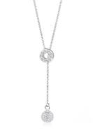 Elli Y-ketting bol met kristallen in 925 sterling zilver voor dames