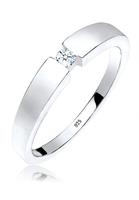 Elli DIAMONDS Dames Band Klassieke met Diamant (0.06 ct.) in 925 sterling zilver