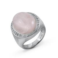 Zeeme Ring »925/- Sterling Silber rhodiniert Rosaquartz Zirkon«