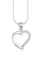 Elli Elli Ketting Dames Hart Liefde 925 Sterling Zilver met Cubische Zirkonia Kristallen