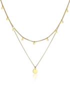 Elli Dames Set Choker Laag Plaatje Geo Look in 925 Sterling Zilver