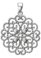 Jobo Kettenanhänger, 925 Silber mit 4 Zirkonia