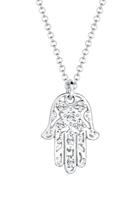 Elli Elli Halsketting Dames Hamsa Hand Hanger met Kristallen in 925 Sterling Zilver