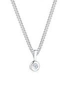 Elli DIAMONDS Dames Cirkel Ronde Diamant (0.03 ct.) in 925 Sterling Zilver Rose Goud Plated