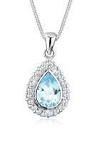 Elli Dames Edel Druppel met Topaas en Cubic Zirconia Kristallen in 925 Sterling Zilver