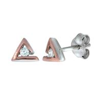Vivance Ohrstecker »925/- Sterling Silber bicolor Zirkonia«