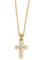 DOOSTI Kette mit Anhänger »Kreuz, SI-N-17-YG«, mit Zirkonia