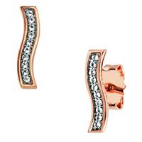 CAÏ Ohrstecker »925/-Sterling Silber rotvergoldet Topas weiß«