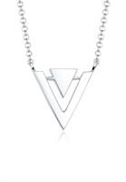 Elli dames met hanger driehoek in geo minimal look in 925 sterling zilver 45 cm lang