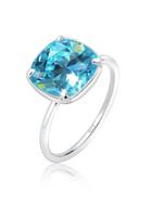 Elli Elli Ring Dames Band Ring Geo met Kristal Blauw in 925 Sterling Zilver