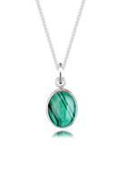 Elli Dames Edelsteen Hanger met Malachiet in 925 Sterling Zilver