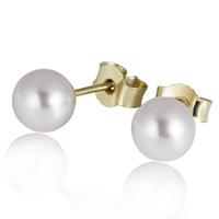 goldmaid Paar Ohrstecker 585/- Gelbgold 2 Süßwasserperlen
